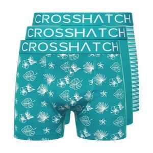 Crosshatch Mens Hovland Boxer Shorts (Pack of 3) / Tropical Green